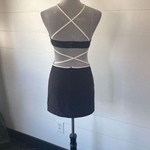 Zara mini dress black with white trim - Picture 6 of 9